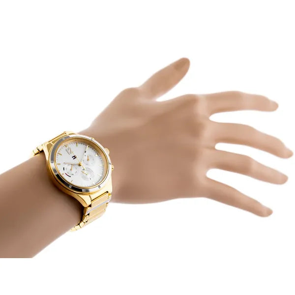 Tommy Hilfiger Eve női karóra 39 mm, kvarc, arany/ezüst, acél, WR30