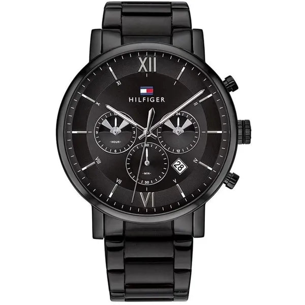 Tommy Hilfiger Evan 1710410 férfi karóra, fekete, 44 mm, WR50, kvarc