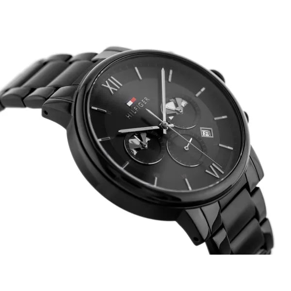 Tommy Hilfiger Evan 1710410 férfi karóra, fekete, 44 mm, WR50, kvarc
