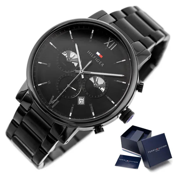 Tommy Hilfiger Evan 1710410 férfi karóra, fekete, 44 mm, WR50, kvarc
