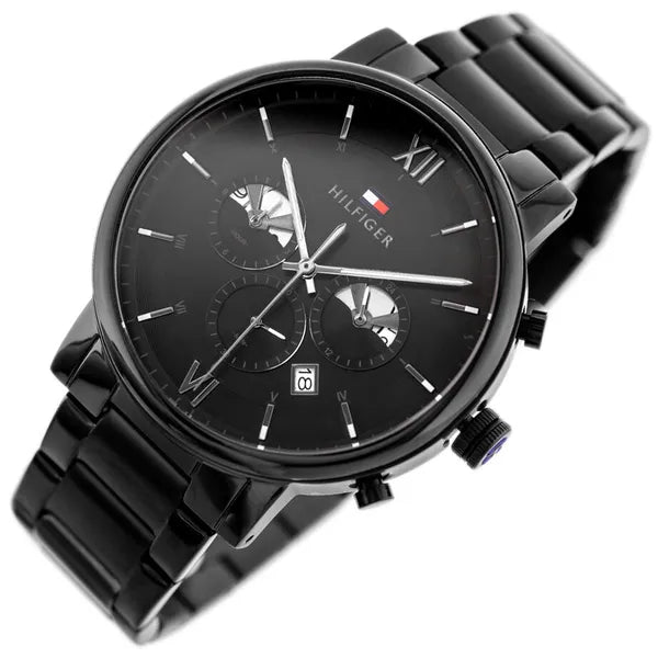 Tommy Hilfiger Evan 1710410 férfi karóra, fekete, 44 mm, WR50, kvarc