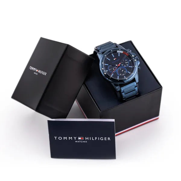 Tommy Hilfiger Mason 1791789 férfi karóra, kék, acél szíj, kvarc, WR30
