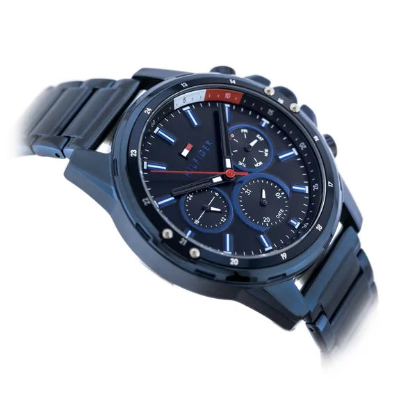 Tommy Hilfiger Mason 1791789 férfi karóra, kék, acél szíj, kvarc, WR30