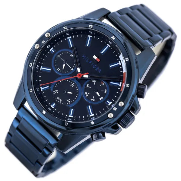 Tommy Hilfiger Mason 1791789 férfi karóra, kék, acél szíj, kvarc, WR30