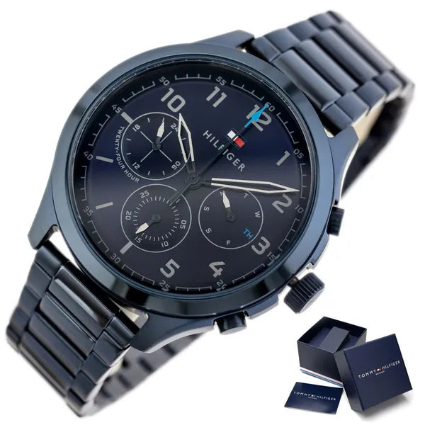 Tommy Hilfiger Asher 1791853 férfi karóra, kék, acél, kvarc, WR50