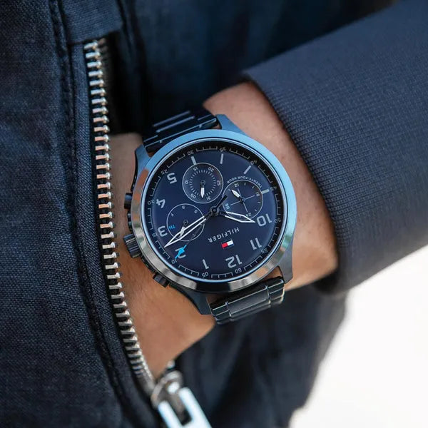 Tommy Hilfiger Asher 1791853 férfi karóra, kék, acél, kvarc, WR50