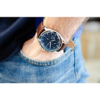 Tommy Hilfiger Parker 1791837 férfi karóra, bőrszíj, kék, WR50