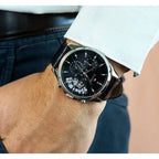 Tommy Hilfiger Baker 1710449 férfi karóra, kvarc, bőr szíj, WR50, fekete