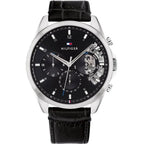 Tommy Hilfiger Baker 1710449 férfi karóra, kvarc, bőr szíj, WR50, fekete