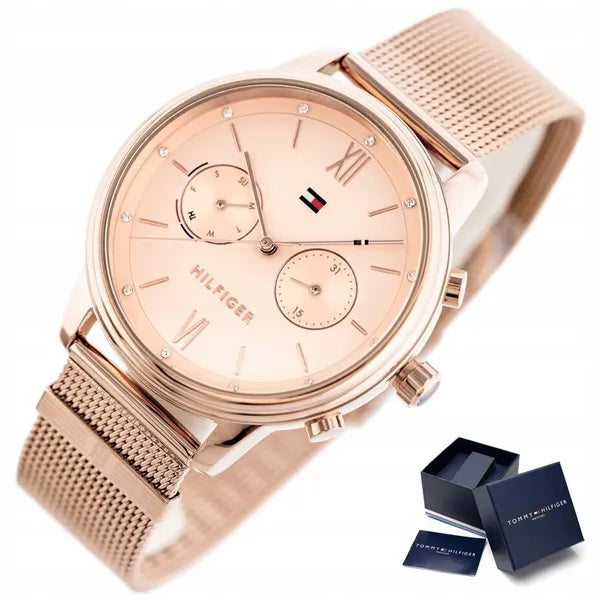 Tommy Hilfiger Blake női karóra, rozéarany, acél szíj, 38 mm, kvarc
