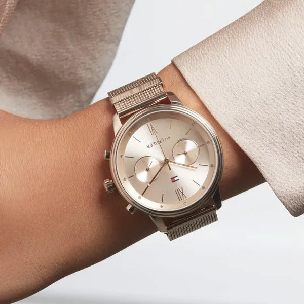 Tommy Hilfiger Blake női karóra, rozéarany, acél szíj, 38 mm, kvarc