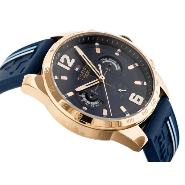 Tommy Hilfiger Decker 1791474 férfi karóra, 46 mm, kék szilikon, WR50