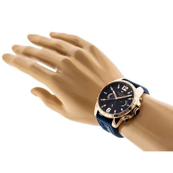 Tommy Hilfiger Decker 1791474 férfi karóra, 46 mm, kék szilikon, WR50