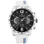 Tommy Hilfiger Decker férfi karóra, kvarc, 46 mm, fehér bőrszíj, WR50 1791475