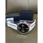Tommy Hilfiger Decker férfi karóra, kvarc, 46 mm, fehér bőrszíj, WR50 1791475