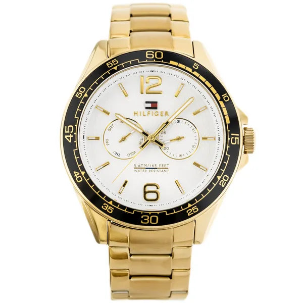 Tommy Hilfiger Erik 1791365 férfi karóra, arany acél, fehér számlap, WR50, 45 mm