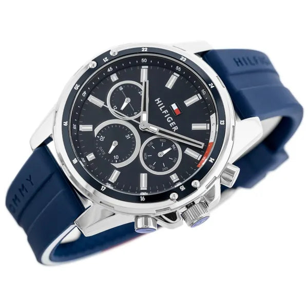 Tommy Hilfiger Mason 1791791 férfi karóra, kvarc, kék, gumiszíj