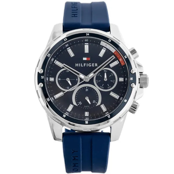 Tommy Hilfiger Mason 1791791 férfi karóra, kvarc, kék, gumiszíj