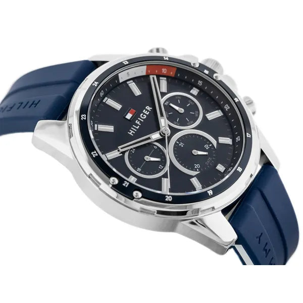 Tommy Hilfiger Mason 1791791 férfi karóra, kvarc, kék, gumiszíj