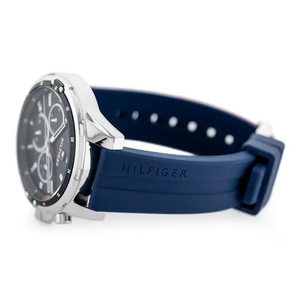 Tommy Hilfiger Mason 1791791 férfi karóra, kvarc, kék, gumiszíj