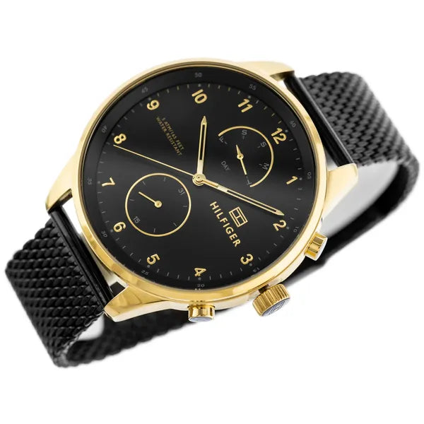 Tommy Hilfiger Chase 1791580 férfi karóra, fekete/arany, kvarc, WR50, acél szíj