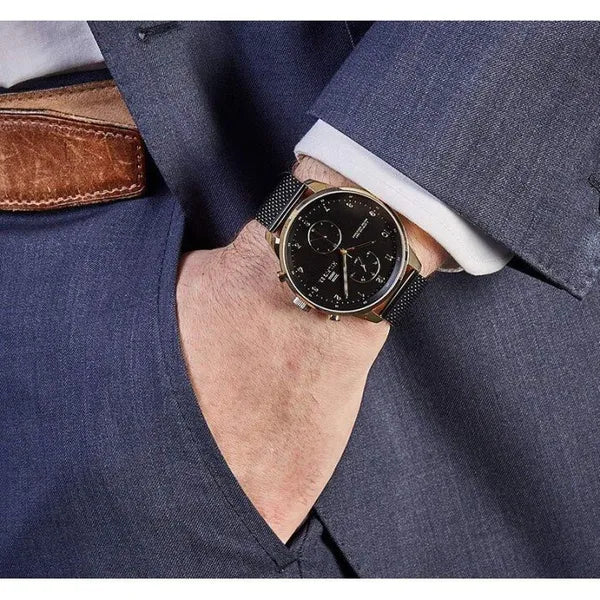 Tommy Hilfiger Chase 1791580 férfi karóra, fekete/arany, kvarc, WR50, acél szíj