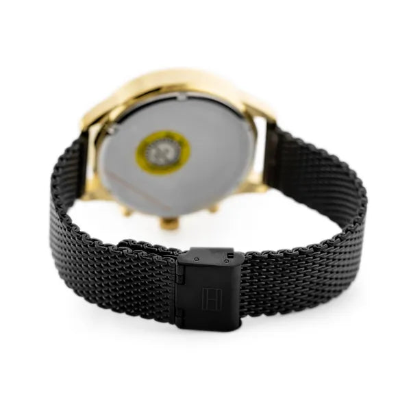 Tommy Hilfiger Chase 1791580 férfi karóra, fekete/arany, kvarc, WR50, acél szíj