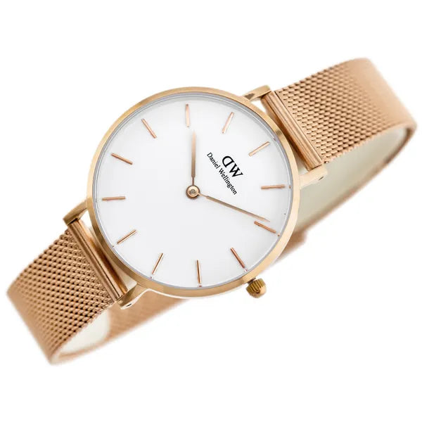 Daniel Wellington Petite Melrose női karóra, 32 mm, rózsaarany, fehér számlap
