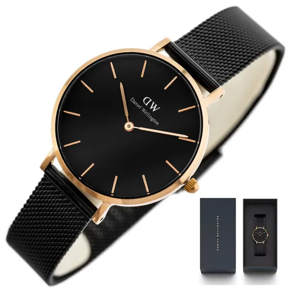 Daniel Wellington Petite Ashfield női karóra 32mm fekete/rozéarany DW00100201