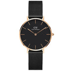 Daniel Wellington Petite Ashfield női karóra 32mm fekete/rozéarany DW00100201