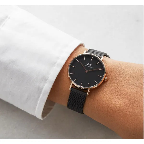 Daniel Wellington Petite Ashfield női karóra 32mm fekete/rozéarany DW00100201