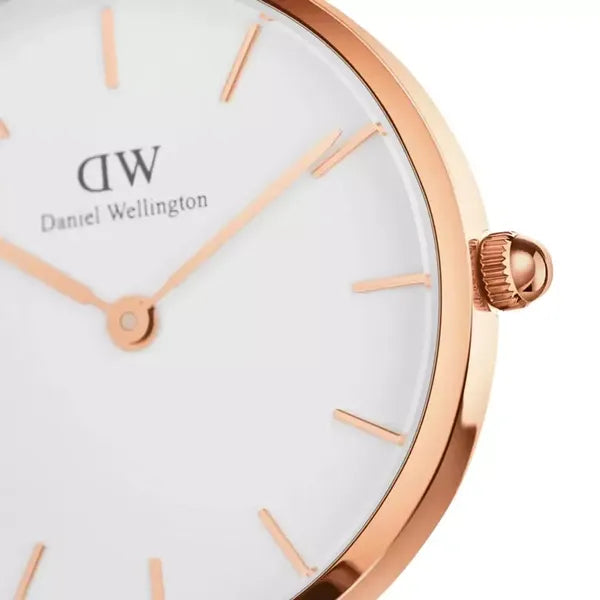 Daniel Wellington Petite Melrose női karóra 28 mm, rózsaarany, fehér, acél