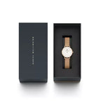 Daniel Wellington Petite Melrose női karóra 28 mm, rózsaarany, fehér, acél