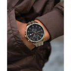 Tommy Hilfiger férfi karóra 1791708 WEST, arany acél, fekete számlap, WR50