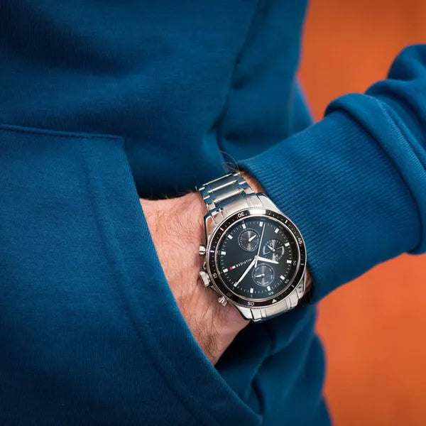 Tommy Hilfiger Parker 1791835 férfi karóra, 46 mm, acél, fekete