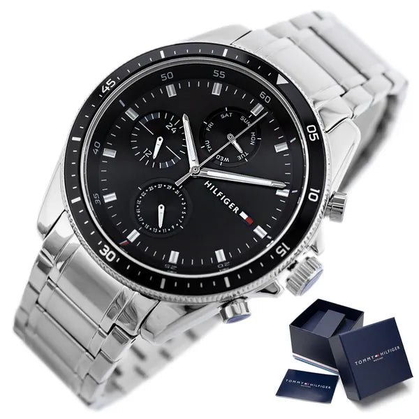 Tommy Hilfiger Parker 1791835 férfi karóra, 46 mm, acél, fekete
