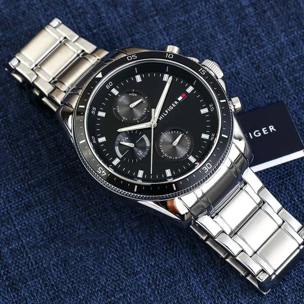 Tommy Hilfiger Parker 1791835 férfi karóra, 46 mm, acél, fekete