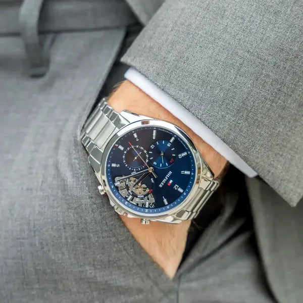 Tommy Hilfiger Baker 1710448 férfi karóra, acél szíj, kék számlap