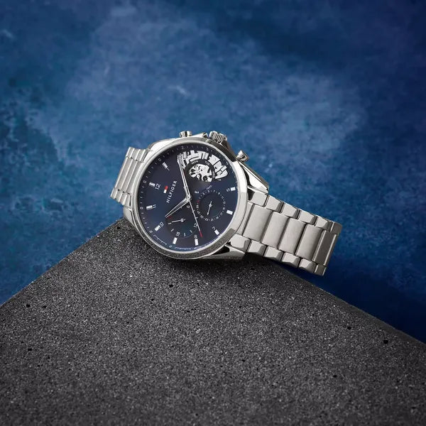 Tommy Hilfiger Baker 1710448 férfi karóra, acél szíj, kék számlap