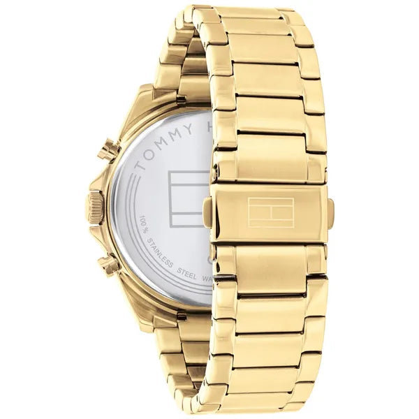 Tommy Hilfiger Baker férfi karóra, aranyszínű acél, fekete számlap, WR50, kvarc