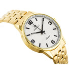 Perfect férfi karóra, kvarc Miyota, arany fém szíj, ezüst számlap, WR30, 40 mm