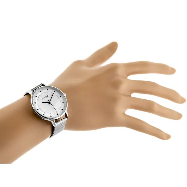 Perfect F351 női karóra, ezüst, quartz, fém szíj, WR30, dobozzal