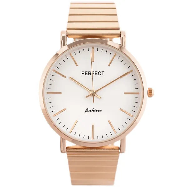 Perfect S345 női karóra, rózsaarany fém szíj, ezüst számlap, kvarc, doboz