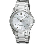 Casio MTP-1239D-7ADF férfi kvarc karóra, acél, ezüst, dátum, WR30, 37 mm