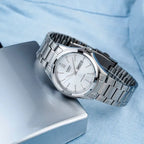 Casio MTP-1239D-7ADF férfi kvarc karóra, acél, ezüst, dátum, WR30, 37 mm