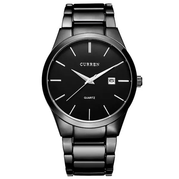 Curren 8106 férfi karóra, kvarc, fekete számlap, fém szíj, WR30, díszdoboz