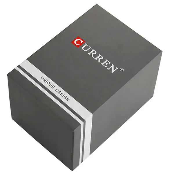 Curren 8106 férfi karóra, kvarc, fekete számlap, fém szíj, WR30, díszdoboz