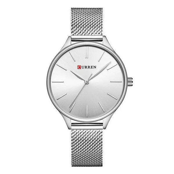 Curren 9024 női kvarc karóra, ezüst, fém szíj, WR30, 36 mm, dobozzal