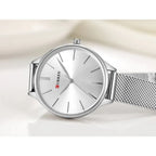 Curren 9024 női kvarc karóra, ezüst, fém szíj, WR30, 36 mm, dobozzal