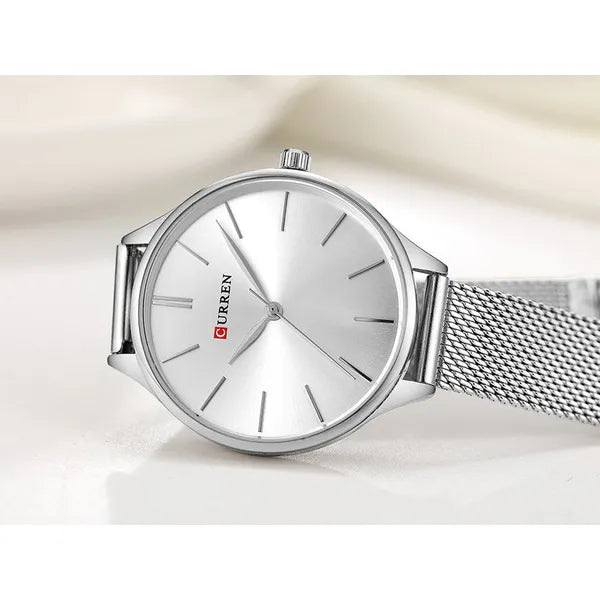 Curren 9024 női kvarc karóra, ezüst, fém szíj, WR30, 36 mm, dobozzal